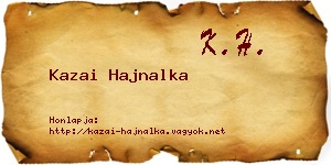 Kazai Hajnalka névjegykártya